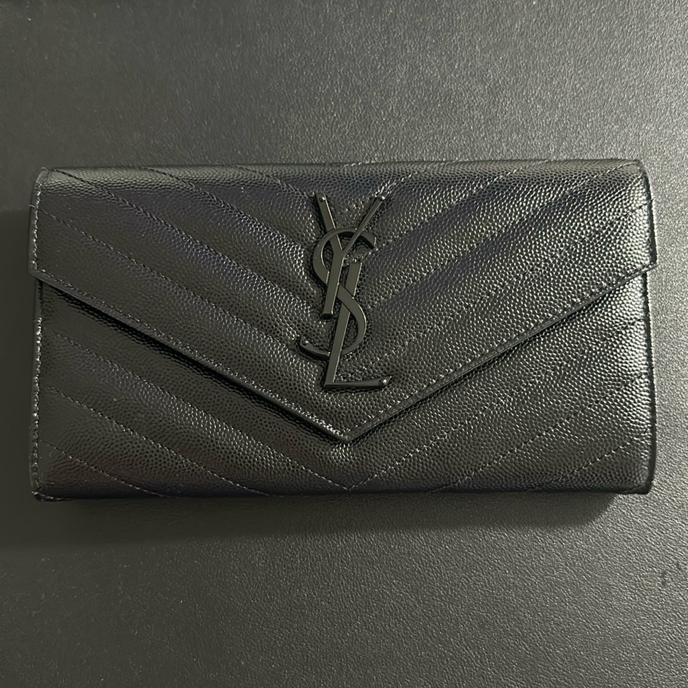 *USED ONCE* YSL Chevron Wallet
